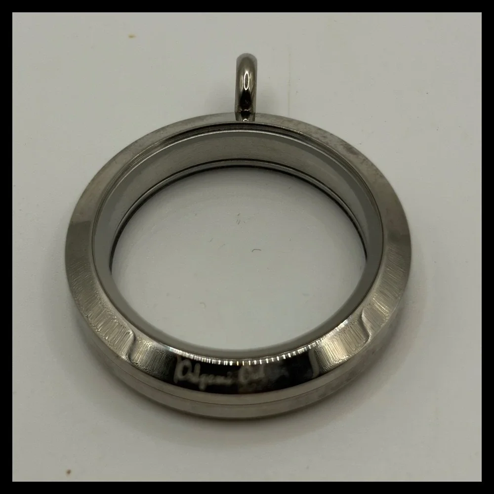 Origami Owl Floating Locket Pendant Womens Large Silver Stainless Steel Memory